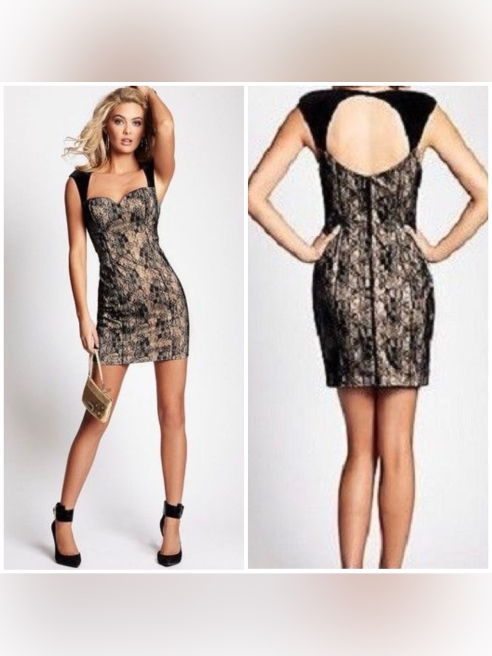 Guess Claudia Lace Cocktail Dress 0